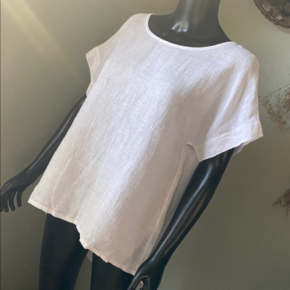 TERZO MILLENNIO Chic White Linen Blouse - Picture 5 of 12